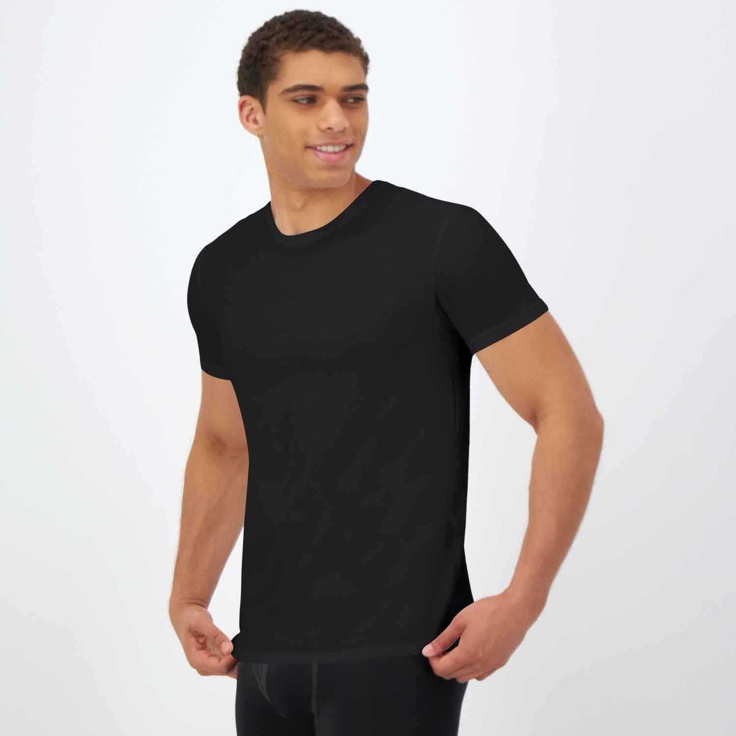 Hanes Ultimate® Comfort Fit Men's Crewneck Undershirt, Black, 4-Pack