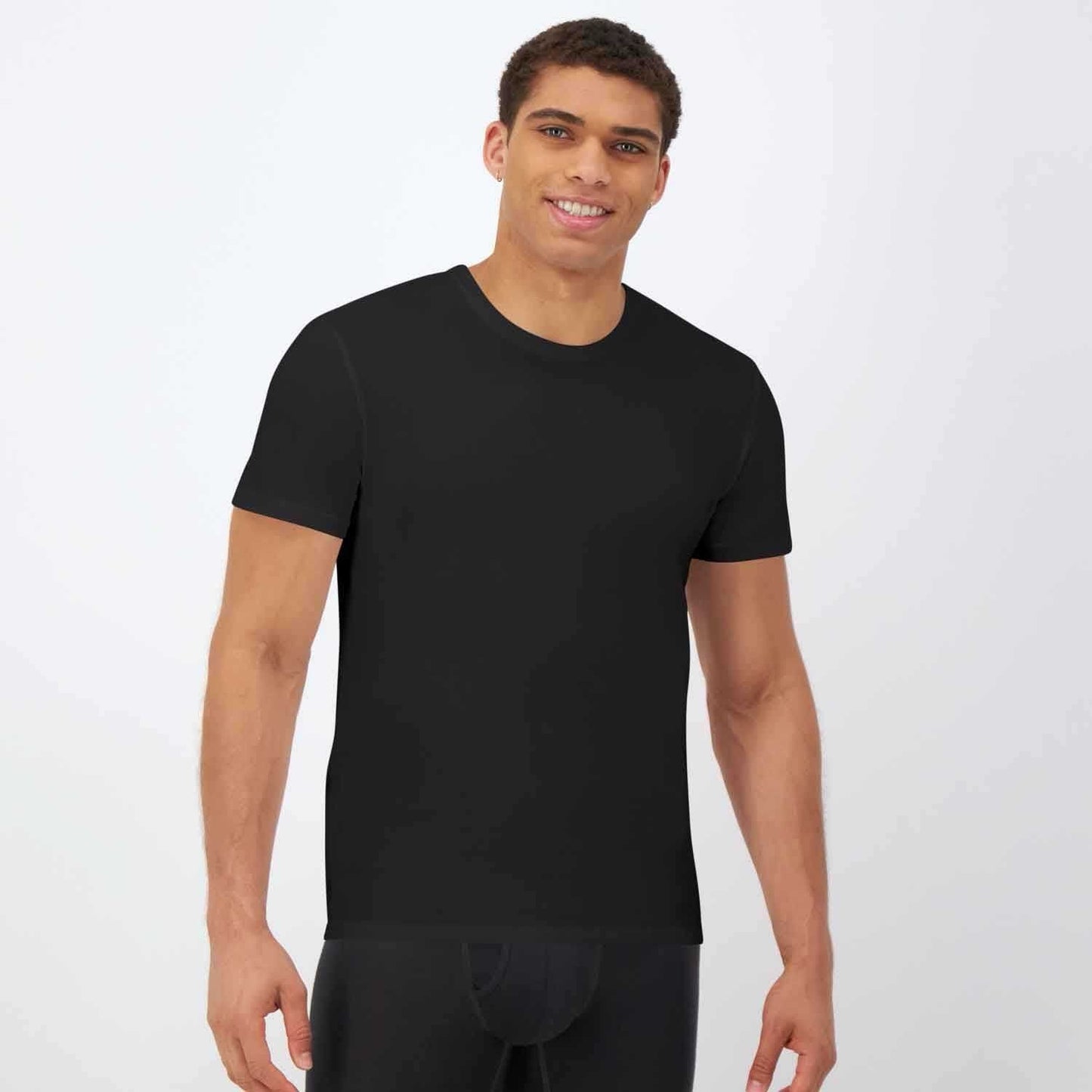 Hanes Ultimate® Comfort Fit Men's Crewneck Undershirt, Black, 4-Pack