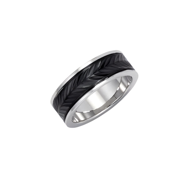 Men’s Stainless Steel Jet-Set Band Ring